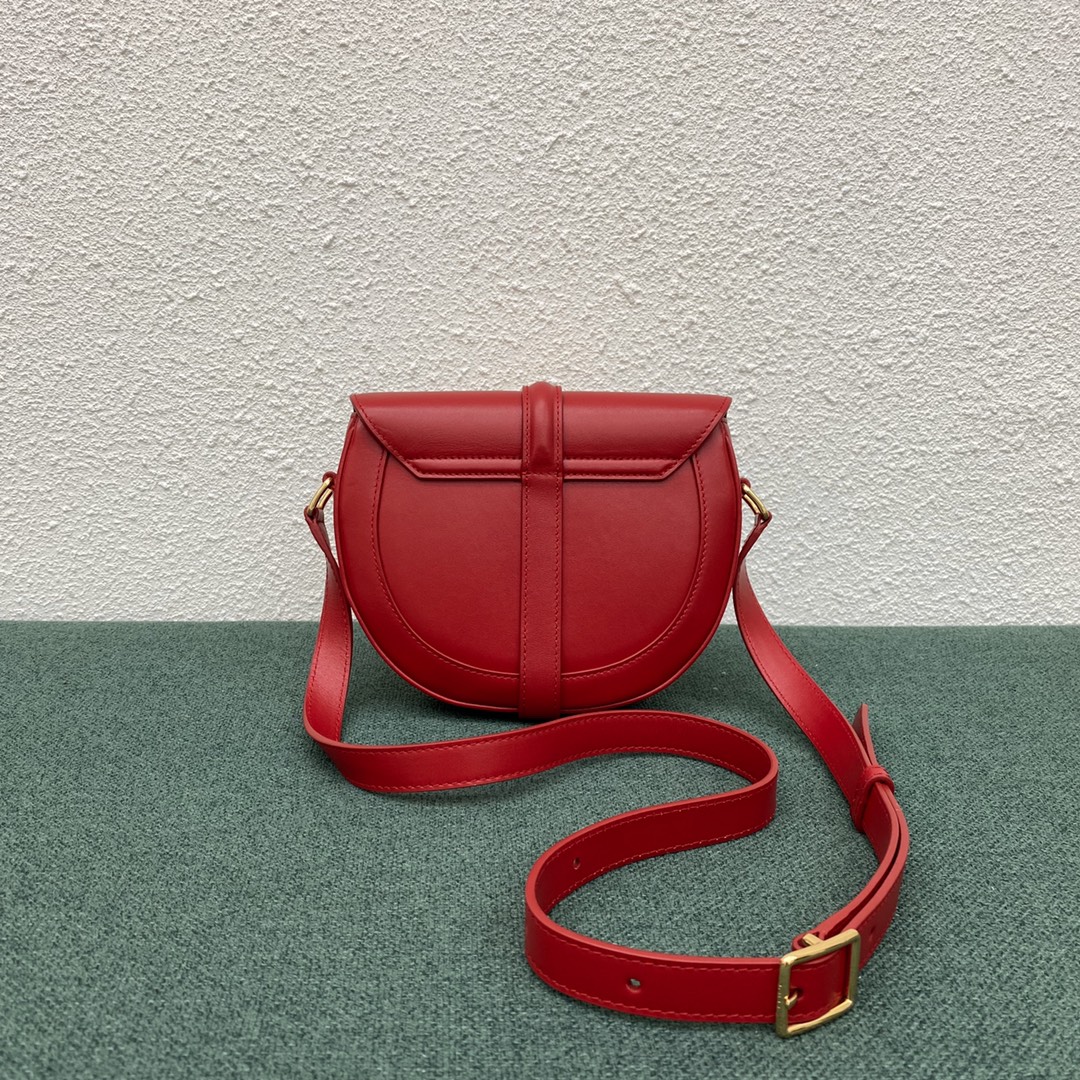 Celine Besace 16 Satinated Calfskin Shoulder Bag Red 188013